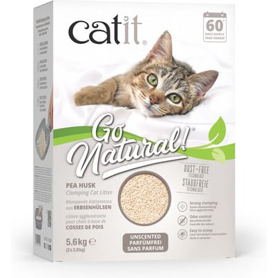 Voordeelpak: 11,2 kg Catit Go Natural kattenbakvulling van erwtenhulzen, parfumvrij