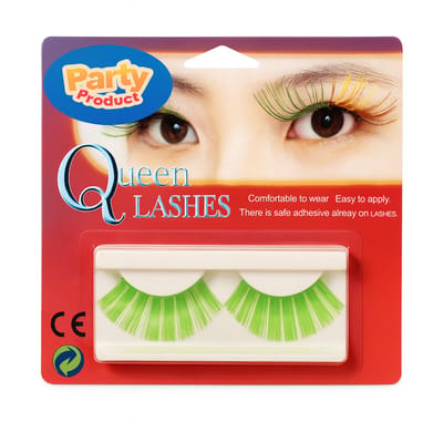 Groene Nepwimpers – Party Product Queen Lashes – Lange Feestwimpers voor Carnaval, Cosplay & Themafeesten