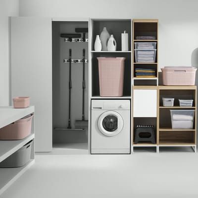 Wasmand 45L Scandinavisch Design in Grijs