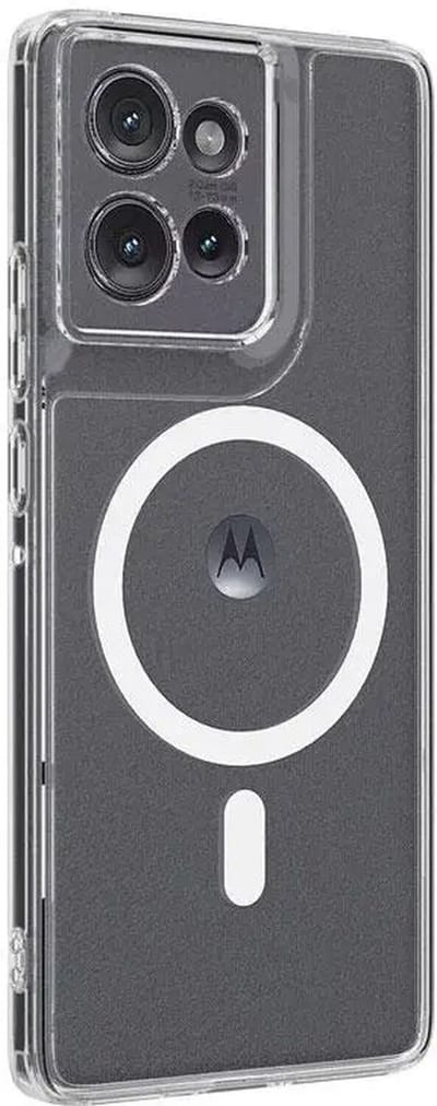 Hoesje Geschikt voor Motorola Edge 50 Ultra - Compatibel met MagSafe - Hard Back Cover met Magneet - Transparant