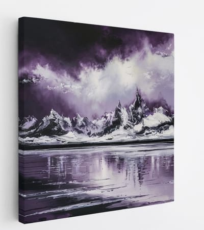 Saammp Canvas Schilderij - Paars minimalistisch - Abstract - 20x20 - Foto op canvas - Wanddecoratie - Muurdecoratie Woonkamer - Slaapkamer decoratie - Canvas Print