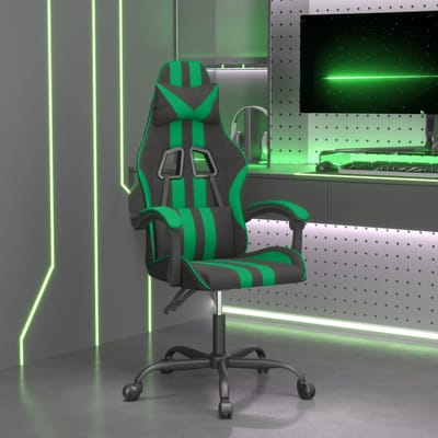 vidaXL - Gamestoel - draaibaar - kunstleer - zwart - en - groen