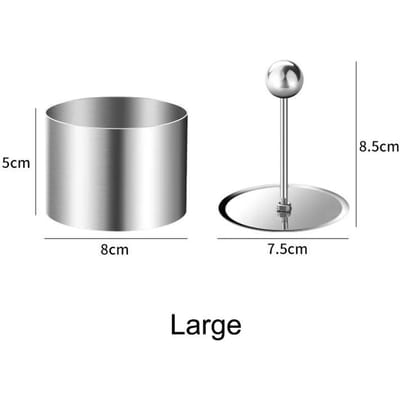 Moule à boules de riz rond en acier inoxydable avec poussoir pour gâteau, mousse, tiramisu, plat froid, démoulage facile, moule de fabrication de sushis, outil de cuisine gray