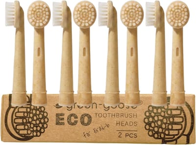 green-goose® Oral B XL Bioplastic Opzetborstels - 8 Stuks - voor alle reguliere Oral-B elektrische tandenborstels - BPA Vrij - Geen Kleurstoffen - Plant-based Materiaal