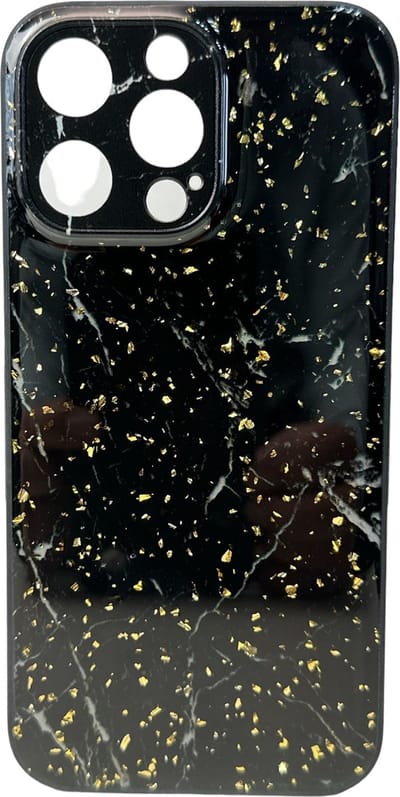 Silicone Hoesje Print - Backcover - Geschikt voor Apple iPhone 13 Pro Max - Marmer Zwart