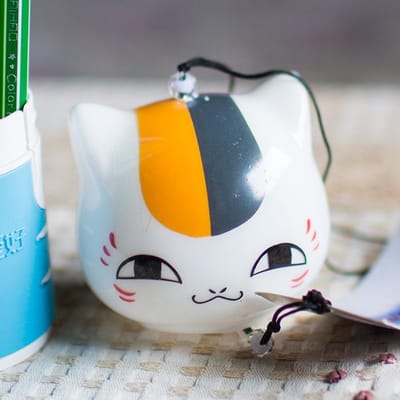 Carillon à vent en forme de chat japonais, créatif, en verre, à suspendre, Natsume Yuujinchou, mignon, décoration de maison white