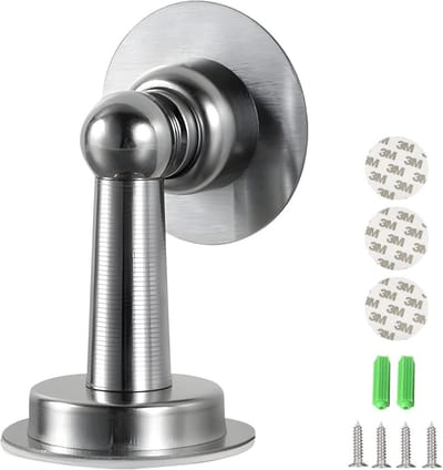 Dailygoods - Magnetische deurstopper van roestvrij staal - Sterke magneet voor vloer of muur
