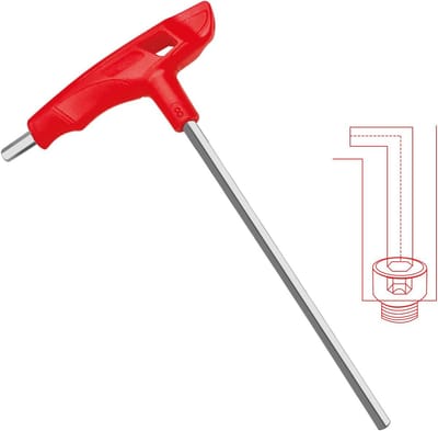 Metrische Inbussleutel T-handvat 2,5 mm CR-V Extra Lang Platte Punt