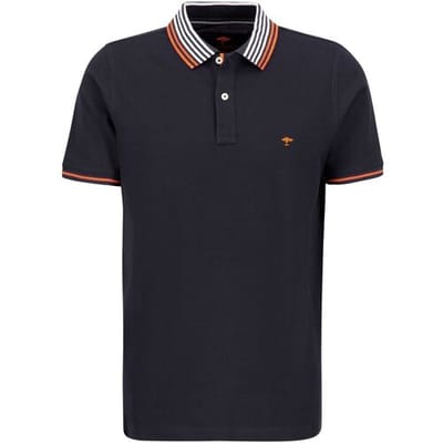 Fynch-Hatton Polo Striped Collar Modern Soft Cotton Piqué Navy / male