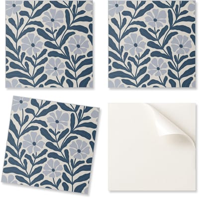 Kant-en-klare bedrukte vinyltegels met bloemenpatroon, 20x20x20 cm