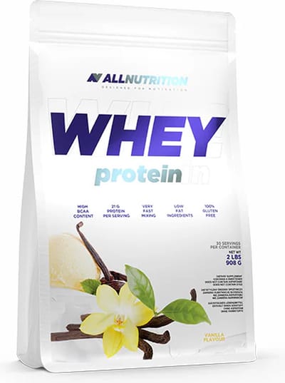 AllNutrition | Whey protein | Vanilla | 908gr 30 servings | Eiwitshake | Proteïne shake | Eiwitten | Whey Proteïne | Supplement | Concentraat | Nutriworld