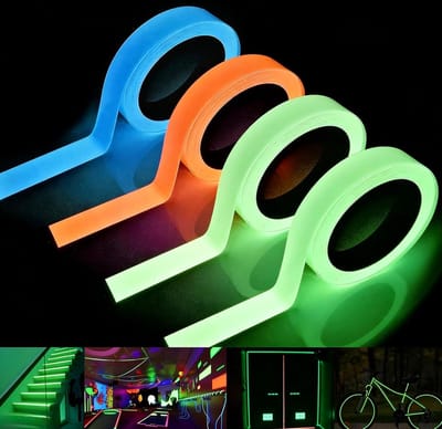Glow in the Dark Tape - 4 Rollen Fluorescerende Tape, 10mm x 5m, Reflecterend en Waterdicht voor Feesten, Decoratie en Beveiliging
