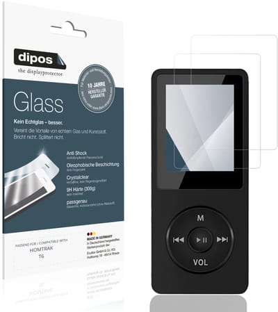dipos – 2x Pantserfolie geschikt voor HOMTRAK T6 | 9H Screenprotector