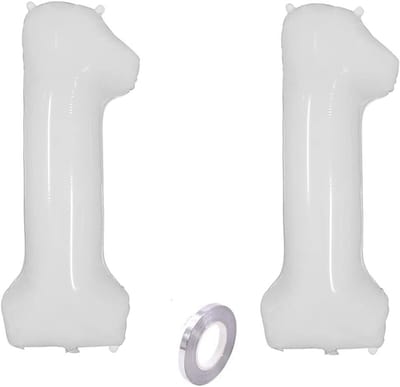 Witte Ballonnen voor Verjaardagsdecoratie, 11e Verjaardag, Helium Ballonnen, Feestdecoratie voor Jongens en Meisjes