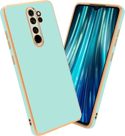 Cadorabo Hoesje geschikt voor Xiaomi RedMi NOTE 8 PRO in Glossy Mintgroen - Goud - Beschermhoes Case Cover van flexibel TPU-silicone en met camerabescherming