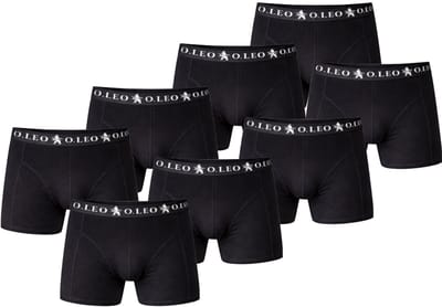 O.Leo - Boxershort Heren - Zwart - Maat L - 8 stuks - Onderbroeken Heren