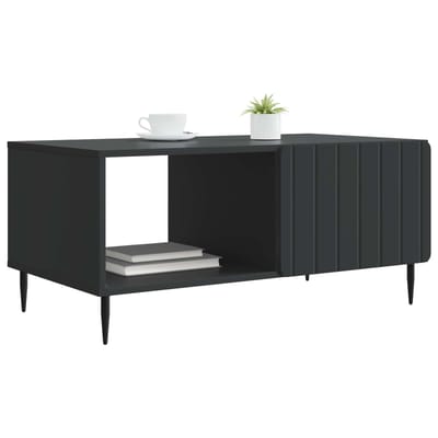vidaXL - Salontafel - Zwart - 90 - x - 50 - x - 40 - cm - Bewerkt - hout