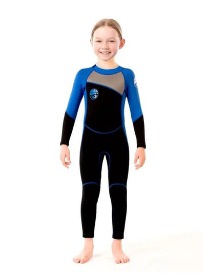 Bovista Wetsuit Kinderen - Swimsuit - Shorty - Surfpak - Duikpak - Lange Mouw - Zwemsuit - Blauw - 2-3y