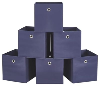 Opbergdozen Set van 6 - Vierkante Inklapbare Stof Bins voor Organisatie in Huis en Kantoor