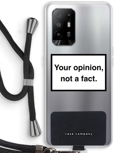 Case Company® - Hoesje met koord geschikt voor Oppo A94 5G hoesje met Koord - Your opinion - Telefoonhoesje met Zwart Koord - Bescherming aan alle Kanten en Over de Schermrand