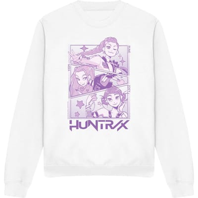 K-Pop Demon Hunters Unisex Volwassen Huntr/X Paneel Sweatshirt (Wit)