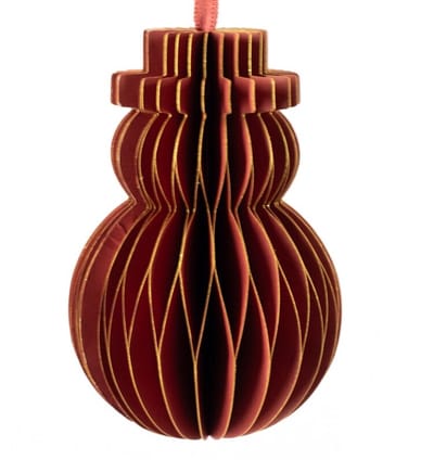 Papieren honeycomb sneeuwpop burgundy
