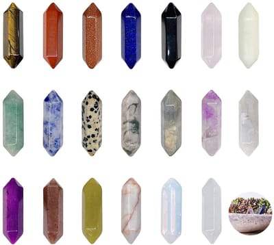 Dailygoods- Kristallen Set 20 Stuks - Helende Kristallen - Zeshoekige Kristallen - Chakra Kwarts - Reiki Meditatie - Energiebalans Therapie - Energiestenen