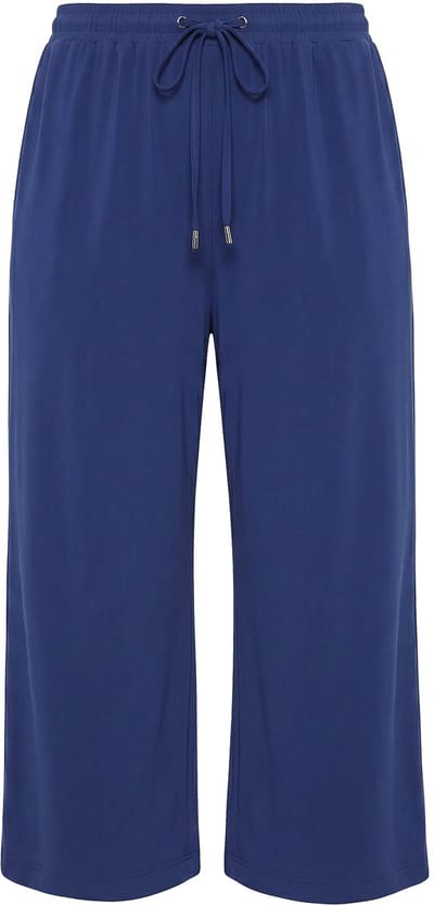 Angel of Style - Dames - Culotte rechte pijp elastische tailleband - Donkerblauw - Maat 42