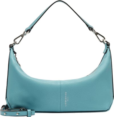 LIEBESKIND BERLIN Leren Schoudertas Paris 4 Small Pebble Hobo Petrol Blue Lichtblauw