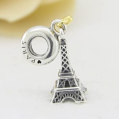 Origineel Parijs Eiffeltoren & Gouden Hart Hanger Kralen Passen 925 Sterling Zilveren Kraal Charm Mode Armband DIY Sieraden beige