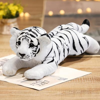 dier, wit, realistisch, 60 cm, zacht, simulatie, tijger, pluche dieren, kussen, cadeau voor jongens en meisjes, verjaardag