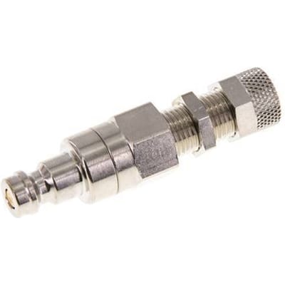 Vernikkeld Messing DN 5 Luchtkoppeling Insteeknippel 4x6 mm Push-On Schotkoppeling Double Shut-Off - CLP5-NB-BN-SV-4