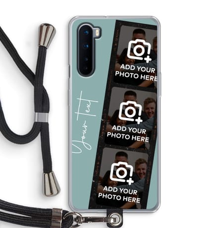 Gepersonaliseerd - Case Company® - Hoesje met koord geschikt voor OnePlus Nord hoesje met Koord - Filmrol N°1 - Telefoonhoesje met Zwart Koord - Bescherming aan alle Kanten en Over de Schermrand