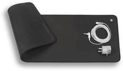 Aardingsmat - 26x68cm - met 5m kabel en adapter - Carbonleder - Zwart - Hoog geleidend - Vegan friendly - Aarding.org