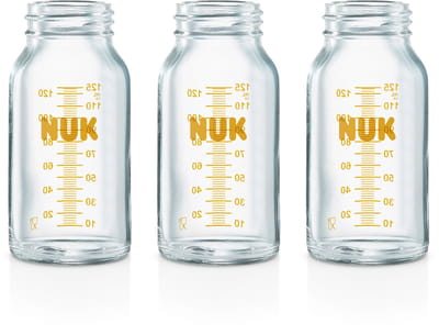 NUK - medic pro fles - moedermelk bewaarflesjes - babyfles - 125ML - Glas - 3 stuks