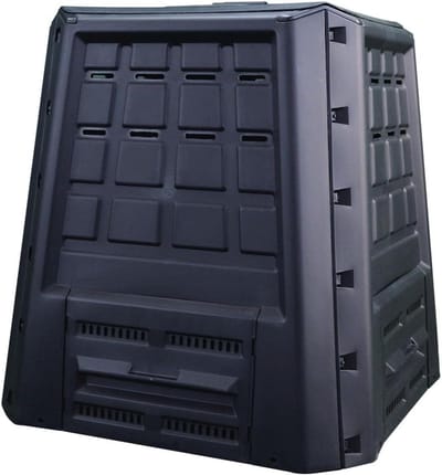 Tuincompostbak - Compostvat Composteerbak - Organisch Afval Verwerken - Ventilatiesleuven - 380 Liter - Zwart