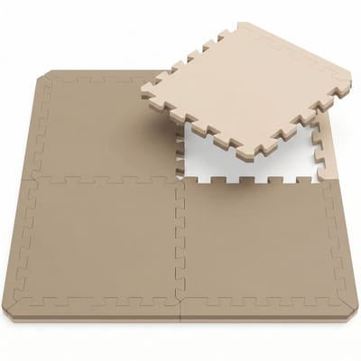 Fitnessmat 2 cm Dikte - Set 4 Tegels 63x63 cm EVA Schuim Kliksysteem - Vloerbescherming Thuisgym - Training Puzzelmat Schokabsorberend Comfort Krachttraining