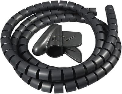 Flexibele Spiraalkabelorganizer - Kabelslang voor Draadbescherming - 22mm - 3 Meter - Zwart