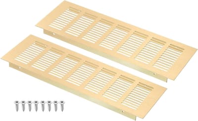 Ventilatierooster - Luchtrooster - Luchtcirculatie - Antislip groefdesign - 300 x 100 mm - Goud