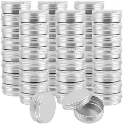 Dailygoods- Aluminium Blikjes 50 Stuks - Ronde Blikken Containers - Schroefdeksel - Metalen Reiscontainer - Hoogwaardig Aluminium - 30 Milliliter - Tin Containers