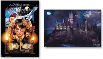 Harry Potter poster set - Set van twee posters - Harry Potter and the Sorcerer's Stone - Zweinstein kasteel - 61 x 91.5 cm