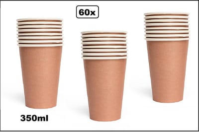 60x Mega beker rosegoud karton 350ml - Drinken drank limonade