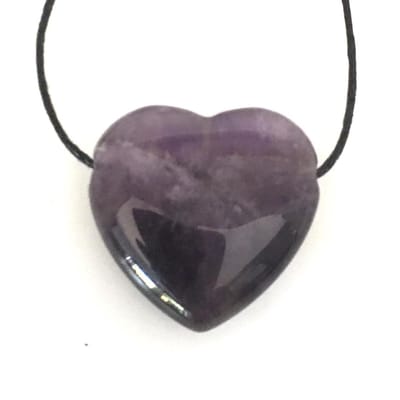Amethyst edelstenen hanger hart 2 cm bescherming en zuiverend