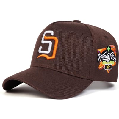 Unisex Sd Letter Borduur Baseballpetten Lente Herfst Buiten Verstelbare Casual Petten Zonbescherming Pet Sportpet brown