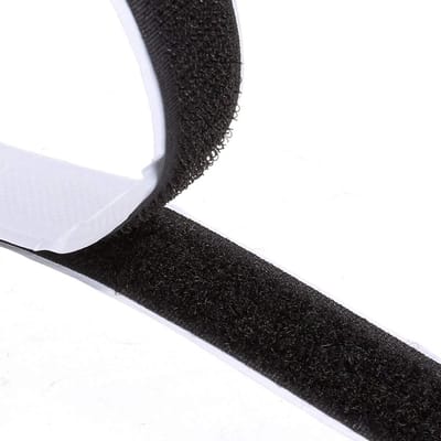 MDUG Rol dubbelzijdig zelfklevend klittenband - 20 mm x 10 m - Zwart - Sterke kleefkracht - Geschikt voor naaien, school, kantoor, thuis - Zelfklevend nylon klittenband