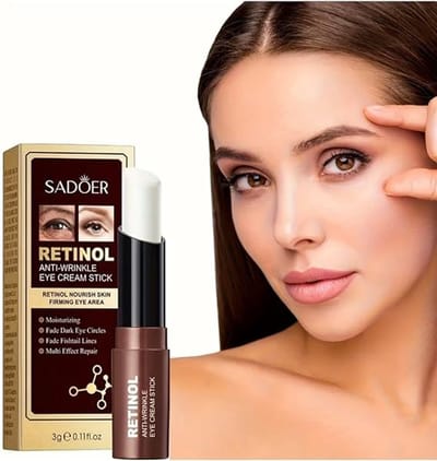 SADOER | Oogcrème | Oog creme Stick |Anti Aging| Tegen Wallen & Donkere kringen - Eye Cream - Oogcrème met Retinol | Verhelderende Oogcrème, Oogcontour | Maskeren & Verwijderd Zwarte wallen onder de ogen | Hydraterend & Versterkt de huid