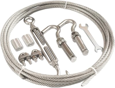 Gecoate Staalkabel - Metaaldraad Ophangtouw - Buiten Ophangen - Roestvrij Staal 304 - 5 Mm 25 Meter - Zilverkleurig