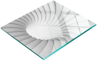 Keukenplank van gehard glas met abstracte tunnelgrafiek, 60x52 cm