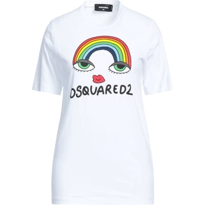 Dsquared2 Regenboog Grafisch Wit T-shirt