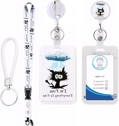 Dailygoods- Badgehouder met Lanyard - Intrekbare Badgehouder - Afneembare Lanyard - Modieuze Nekkoord - Creditcardbeschermer - Geschikt voor Vrouwen - Kaarthouder